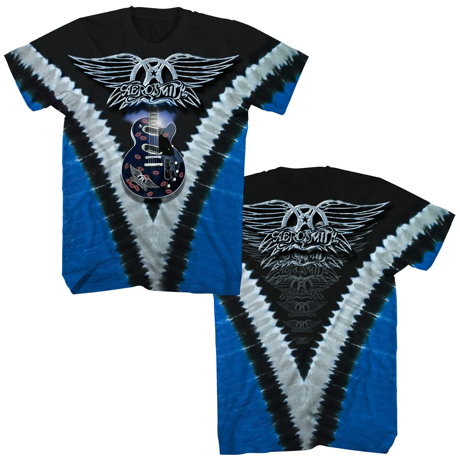 New AEROSMITH Guitar Tie Dye T Shirt